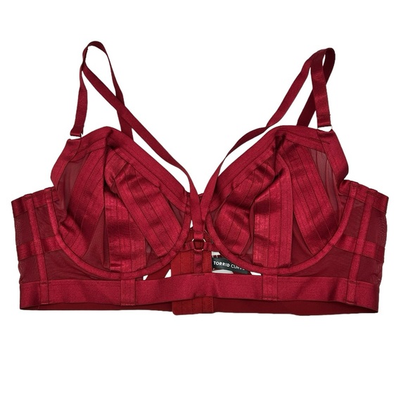 Torrid Women’s Plus Size Overt Strappy Mesh Underwire Bra Mesh Cups Size 2X 3X - Picture 7 of 11